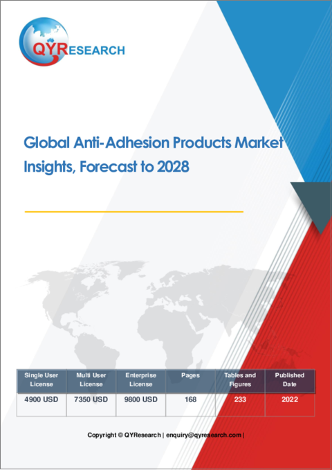 表紙：癒着防止製品の世界市場：考察と予測 (2028年まで)