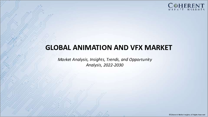 表紙：アニメーションおよびVFX市場、アニメーションプラットフォーム別（テレビとOTT、映画、広告、ゲーム、その他のアニメーションプラットフォーム）、地域別- 規模、シェア、展望、機会分析、2022年～2030年