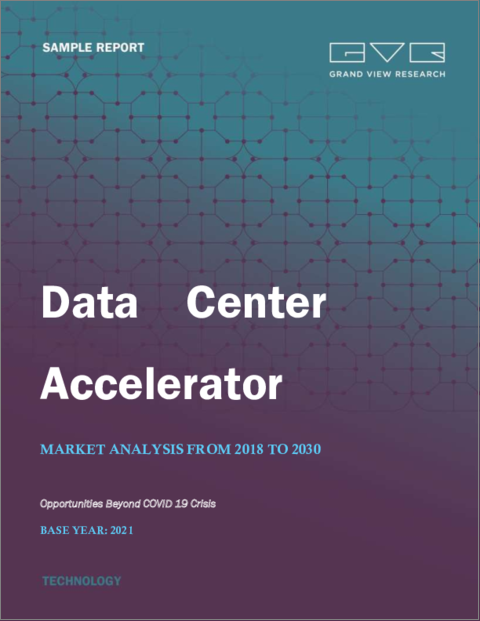 表紙：データセンターアクセラレータの市場規模、シェア、動向分析レポート：プロセッサ別（GPU、CPU、FPGA、ASIC）、タイプ別（HPCデータセンター、クラウドデータセンター）、アプリケーション別、地域別、セグメント別予測、2022年～2030年