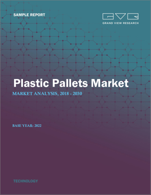 表紙：プラスチックパレット市場：規模、シェア、動向分析レポート：材料別、タイプ別、最終用途別、地域別、セグメント別予測（2022年～2030年）