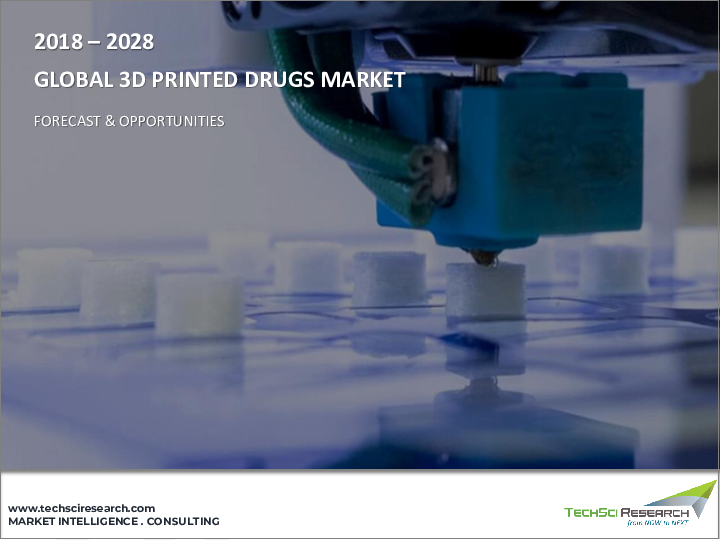 表紙：3Dプリント医薬品の世界市場 - 産業規模、シェア、動向、機会、予測：技術別、用途別、エンドユーザー別、地域別（2017年～2027年）