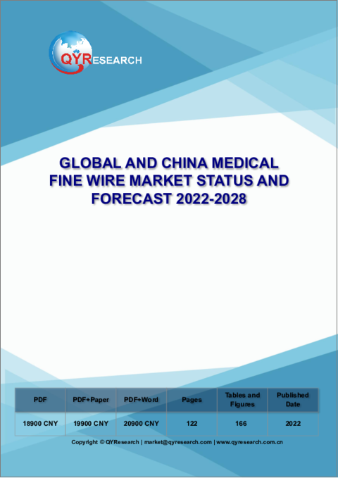 表紙：世界と中国の医療用ファインワイヤー市場：現状と予測 (2022年～2028年)