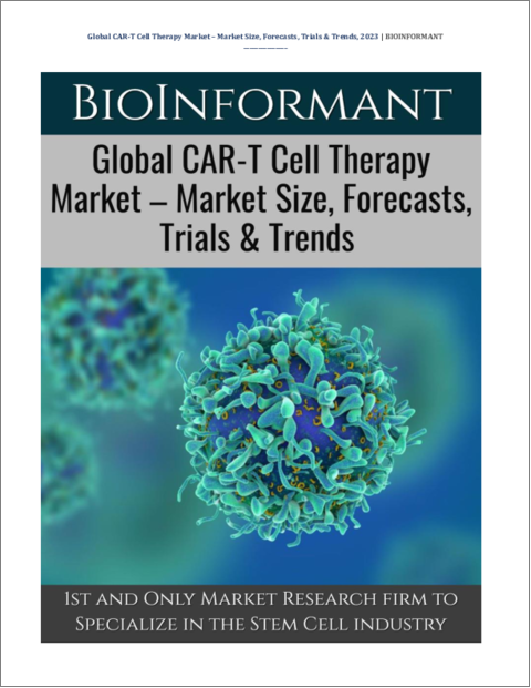 表紙：CAR-T細胞療法の世界市場 - 市場規模・予測・治験・動向 (2023年)