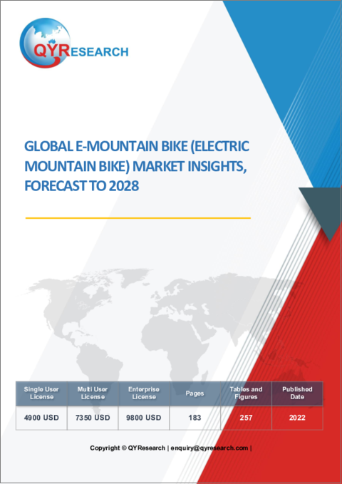 表紙：電動マウンテンバイクの世界市場：考察と予測 (2028年まで)