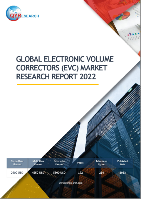 表紙：電子式体積補正装置 (EVC)：世界市場の分析 (2022年)