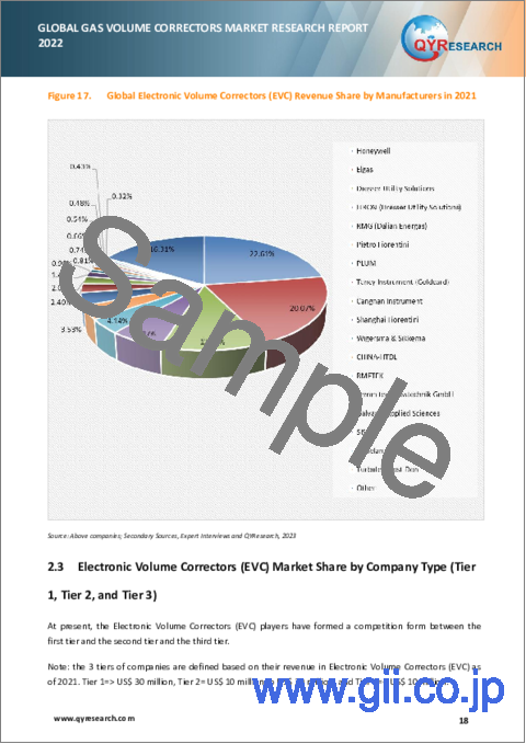 サンプル1：電子式体積補正装置 (EVC)：世界市場の分析 (2022年)