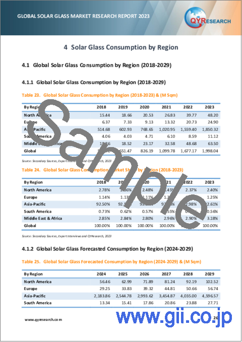 サンプル2：ソーラーガラスの世界市場の分析 (2023年)