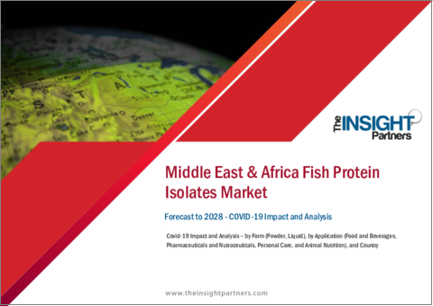 表紙：中東・アフリカの魚タンパク質分離物の2028年までの市場予測- 地域別分析- 形状別、用途別