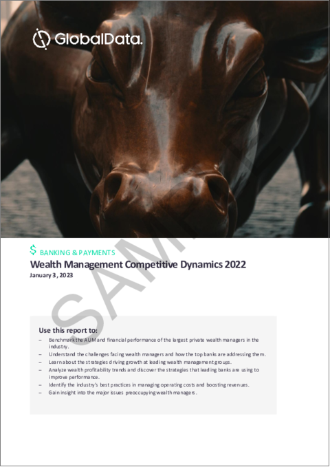 表紙：ウェルスマネジメント市場：競争ダイナミクス、2022年最新版 - 運用資産別ウェルスマネージャーのレビュー、財務実績、革新動向、競合動向