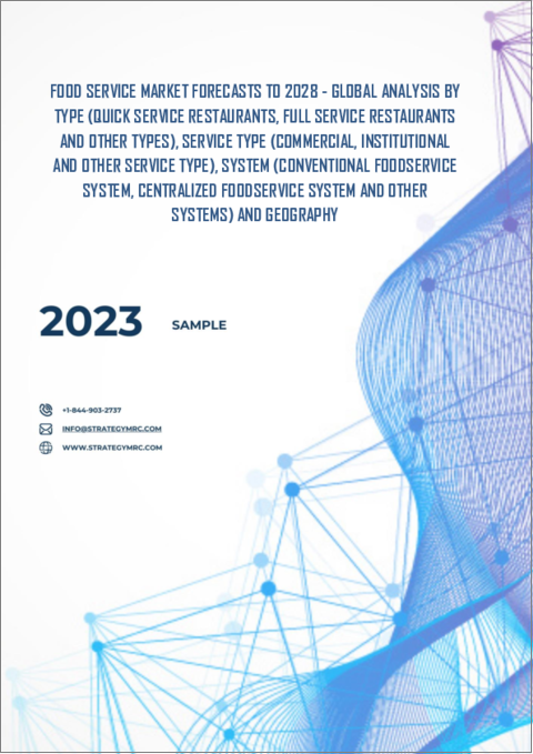 表紙：フードサービスの世界市場：2028年までの予測 - タイプ、サービスタイプ、システム、地域別の分析