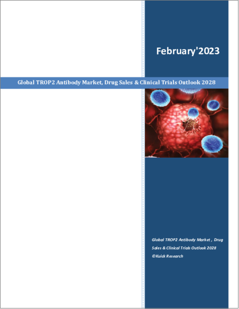 表紙：TROP2抗体の世界市場：薬剤販売、臨床試験見通し（2028年）