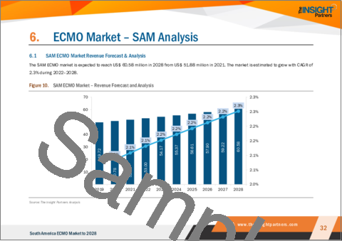 サンプル2：南米のECMO市場の2028年までの予測- 地域別分析- モダリティ、アプリケーション、年齢層別