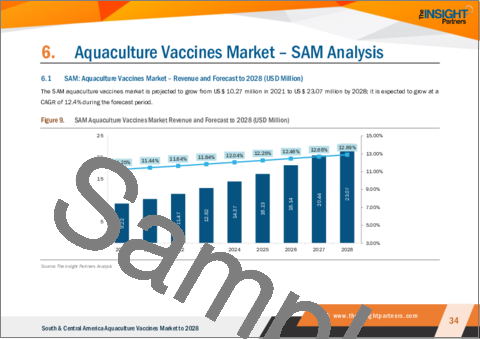 サンプル2：中南米の水産養殖用ワクチン市場の2028年までの予測- 地域別分析- ワクチンタイプ別、種別、投与経路別
