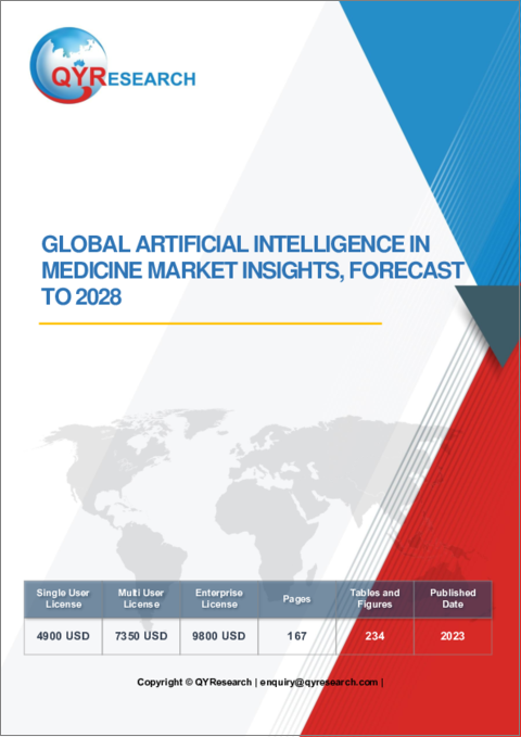 表紙：医療向け人工知能の世界市場：考察と予測 (2028年まで)