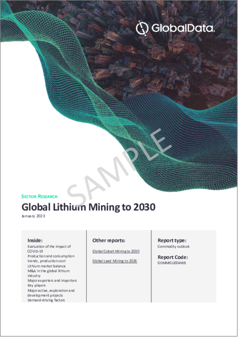 表紙：リチウム鉱山市場：埋蔵量と生産量、資産とプロジェクト、需要促進要因、主要参入企業、予測、2022年～2030年