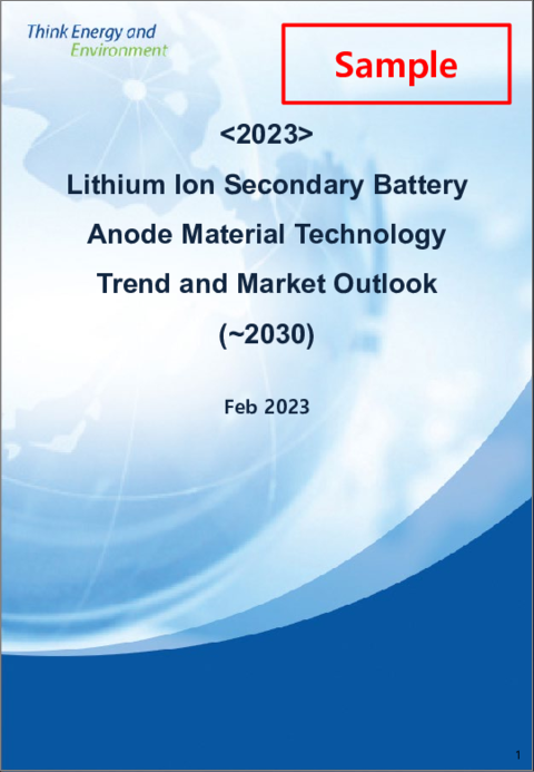 表紙：リチウムイオン電池アノード材：技術動向・市場予測（～2030年）