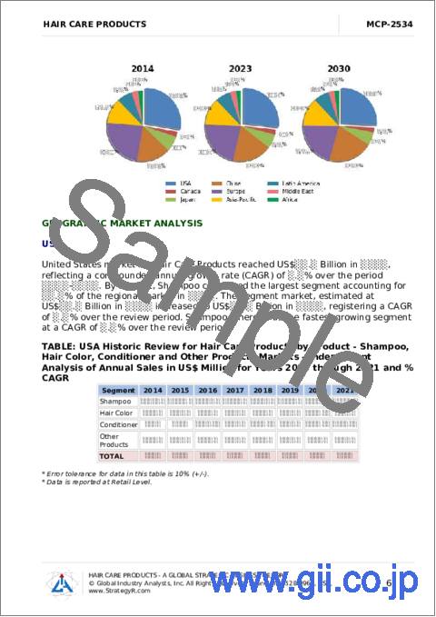 サンプル1：ヘアケア製品の世界市場