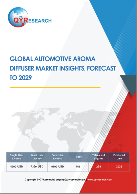 表紙：自動車用アロマディフューザーの世界市場：考察と予測 (2029年まで)