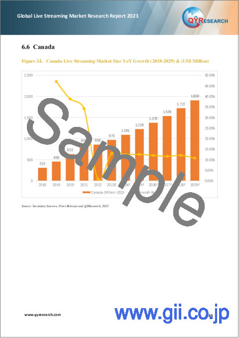 サンプル2：ライブストリーミングの世界市場の分析 (2023年)