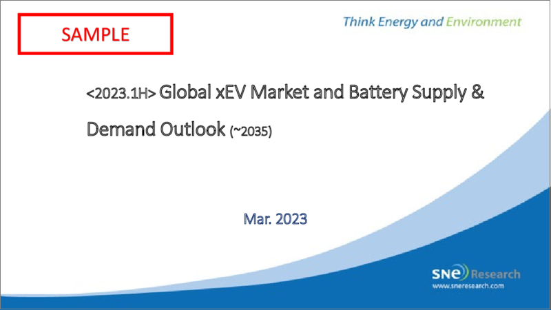 表紙：<2023年上半期>世界のxEV市場と電池の需給見通し（～2035年）