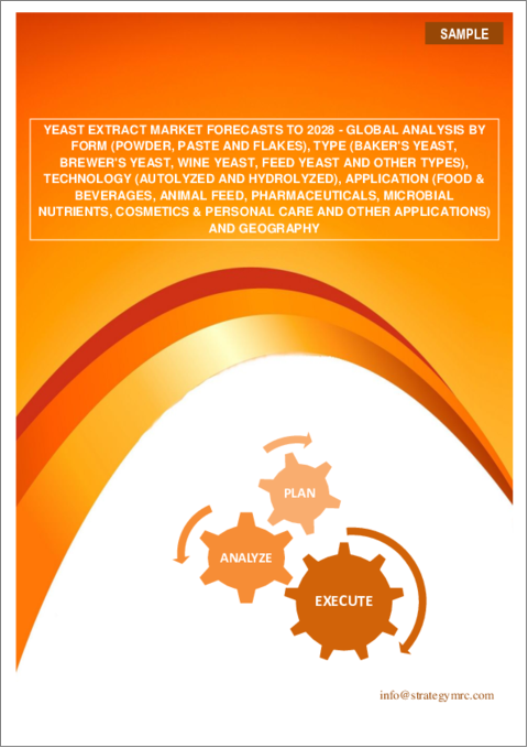 表紙：酵母エキス市場の2028年までの予測- 形態、タイプ、技術、用途、地域による世界分析