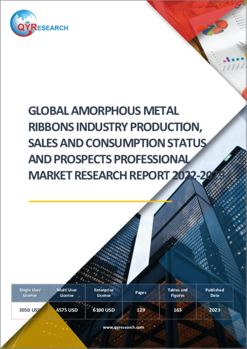 表紙：世界のアモルファス金属薄帯産業：生産・販売・消費の現状と展望、専門的市場分析 (2022年～2029年)