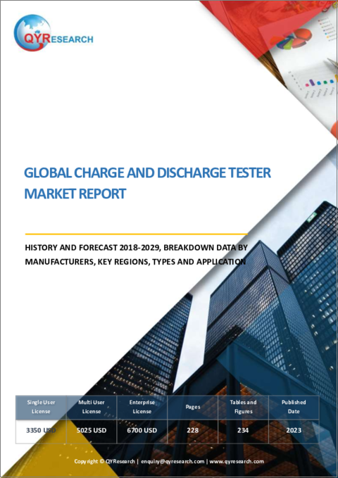 表紙：充放電試験機の世界市場、実績と予測（2018年～2029年）