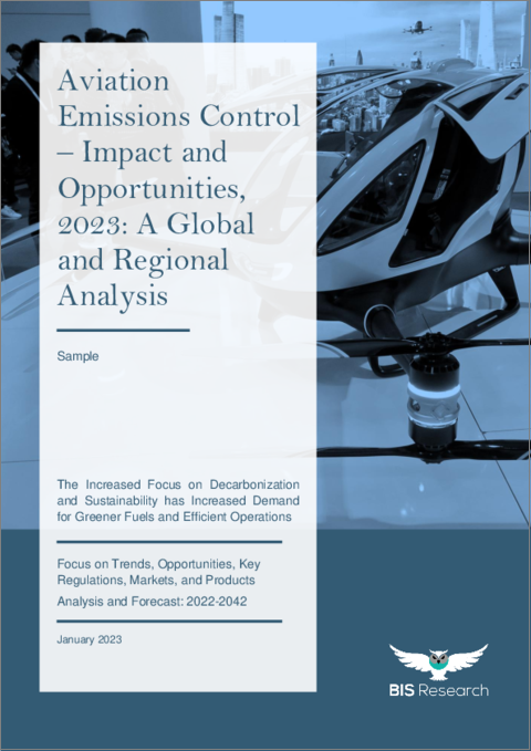 表紙：航空機排出ガス抑制の影響と機会 (2023年)：動向・機会・主要規制・市場および製品別の分析・予測 (2022-2042年)