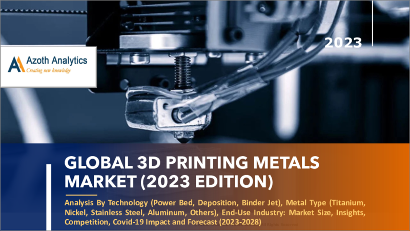 表紙：3Dプリント用金属の世界市場：技術・金属タイプ・エンドユーザー産業別の市場規模・考察・競合・COVID-19の影響・予測