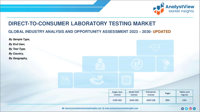 表紙：消費者直販型（DTC）ラボ検査の世界市場：COVID-19の影響分析（サンプルタイプ別、検査タイプ別、エンドユーザー別、国別、地域別）、産業分析、市場規模、市場シェア、予測（2023年～2030年）
