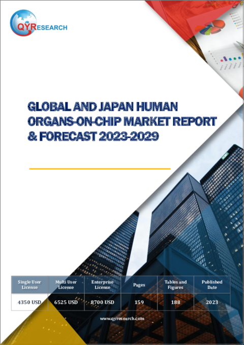 表紙：世界と日本の生体機能チップ (Organs-on-Chip) 市場：分析・予測 (2023年～2029年)