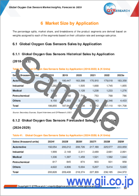 サンプル2：酸素ガスセンサーの世界市場：考察と予測 (2029年まで)
