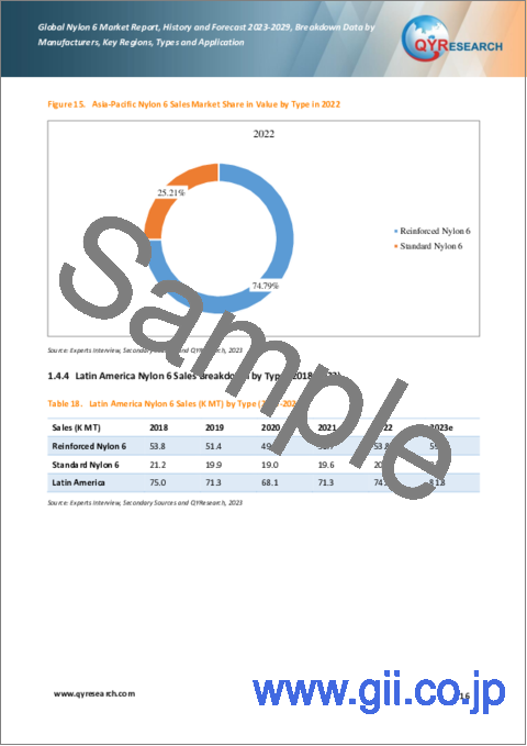 サンプル1：ナイロン6の世界市場：分析・実績・予測 (2023年～2029年)
