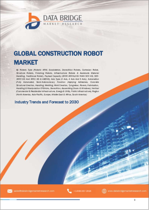 表紙：建設用ロボットの世界市場：業界動向と予測（～2030年）