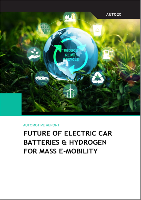 表紙：大衆向けEモビリティに向けた電気自動車用電池および水素の将来性