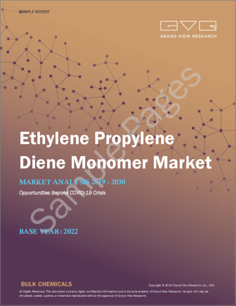 表紙：エチレンプロピレンジエンモノマー（EPDM）市場規模、シェア、動向分析レポート製品別（ホース、シール、Oリング）、用途別（建築・建設、タイヤ・チューブ、自動車）、セグメント予測、2023～2030年