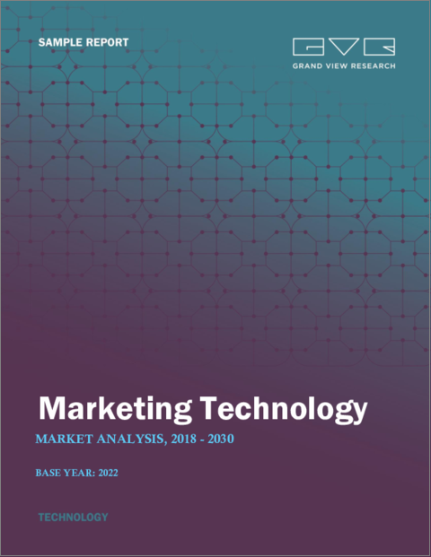 表紙：マーケティングテクノロジー（MarTech）市場規模、シェア、動向分析レポート：製品別（ソーシャルメディアツール、コンテンツマーケティングツール、リッチメディアツール、オートメーションツール）、タイプ別、用途別、地域別、セグメント別予測、2023～2030年