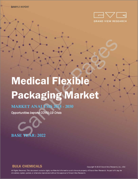 表紙：医療用軟包装の市場規模、シェア、動向分析レポート：材料別（プラスチック、紙、アルミニウム、バイオプラスチック）、製品別（シール、ラップ）、最終用途別（医療機器製造）、地域別、セグメント予測、2023年～2030年