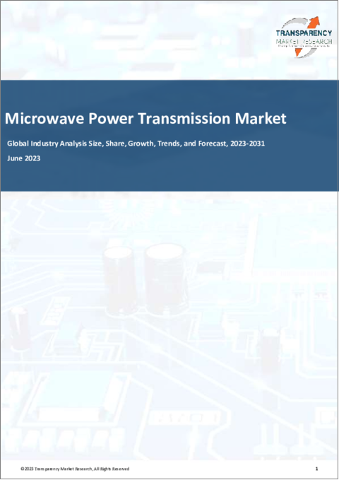表紙：マイクロ波電力伝送市場- 世界の産業分析、規模、シェア、成長、動向、および予測、2023-2031年