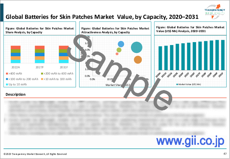 サンプル1：皮膚パッチ用電池市場（タイプ：亜鉛マンガンベース電池、リチウムベース電池）-世界の産業分析、規模、市場分析、成長、動向、予測、2023-2031年