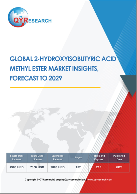 表紙：2-ヒドロキシイソ酪酸メチルエステルの世界市場：考察と予測 (2029年まで)
