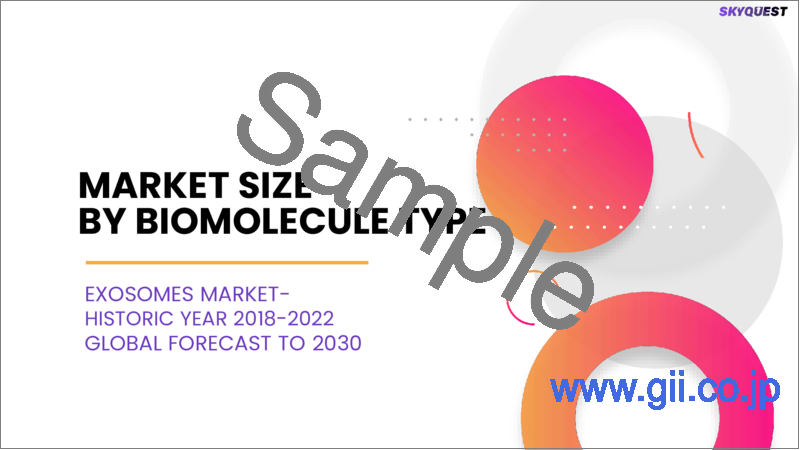 サンプル1：エクソソームの世界市場 - 市場規模、シェア、成長分析：用途別、製品タイプ別、エンドユーザー別、ワークフロー別、生体分子タイプ別 - 業界予測（2022年～2028年）