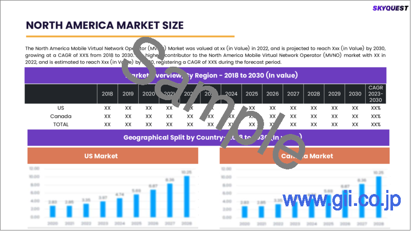サンプル2：仮想移動体通信事業者（MVNO）の世界市場 - 市場規模、シェア、成長分析：製品別、タイプ別、運用モデル別、エンドユーザー別、産業予測（2022年～2028年）