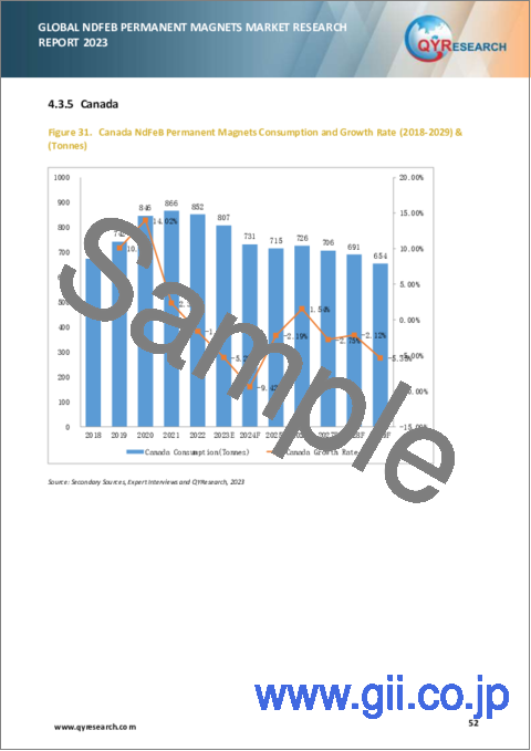 サンプル2：NdFeB永久磁石の世界市場の分析 (2023年)