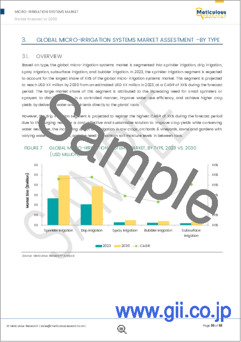 サンプル2：マイクロ灌漑システムの世界市場 (～2030年)：タイプ・提供区分・作物・用途・地域別