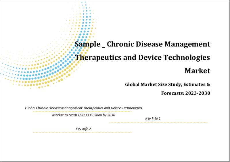 表紙：慢性疾患管理向け治療およびデバイス技術の世界市場規模調査＆予測、疾患別、治療別、デバイス別、地域別分析、2023-2030年