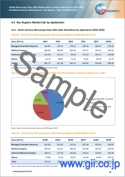 サンプル2：顕微鏡用スライドガラスの世界市場、実績と予測（2018年～2029年）