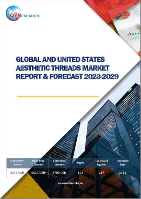 表紙：世界および米国の美容整形用スレッド市場：2023年～2029年