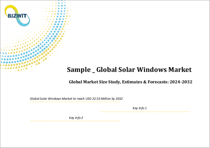 表紙：太陽光発電窓の世界市場規模調査＆予測：セルタイプ別、透明度タイプ別、用途別、地域別分析、2023-2030年