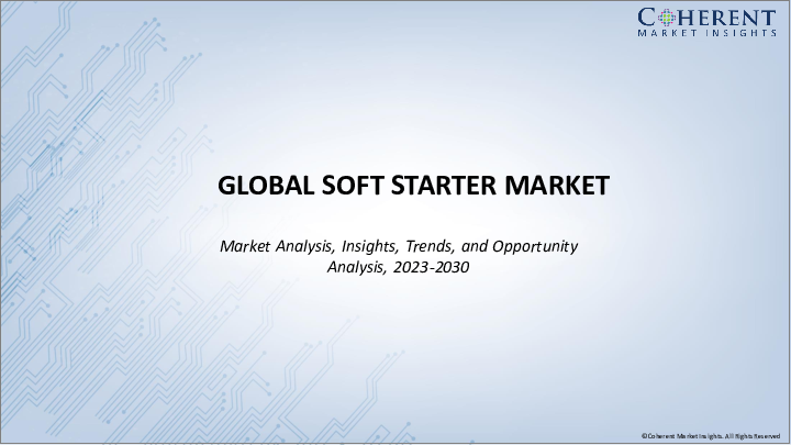 表紙：ソフトスターター市場：エンドユーザー産業別、地域別- 規模、シェア、展望、機会分析、2023年～2030年